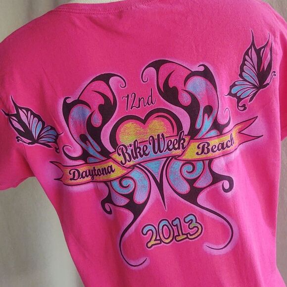 2013 Airbrushed 72th Annual Daytona Beach FL Bike Week Motorcycle Shirt … - Picture 4 of 8